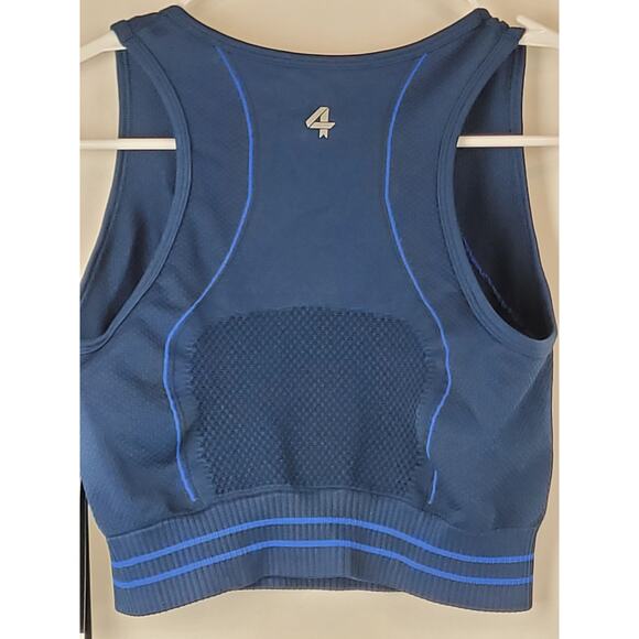 FourLaps Breathe Seamless Sports Bra XS/S Blue Navy Textured Gym/Workout NWT - Picture 7 of 8